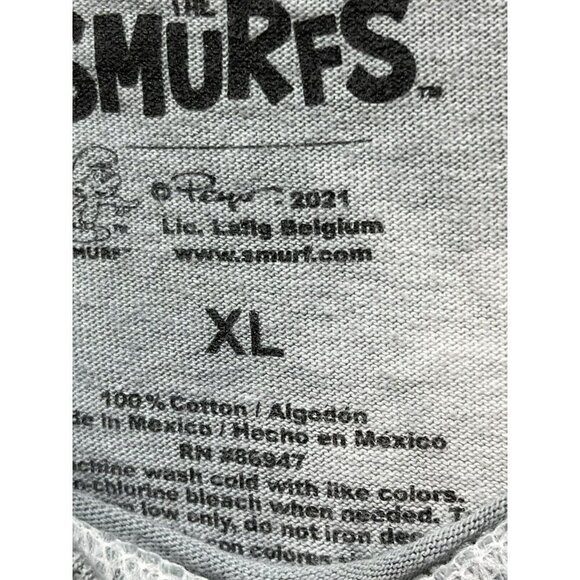 The Smurfs Lazy Mushroom Cartoon Graphic T-Shirt Retro Style XL  Gray Tie Dye - Picture 4 of 9